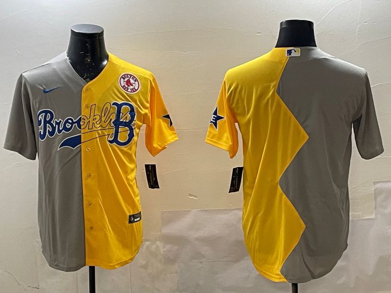 Men Boston Red Sox Blank Grey Yellow Game 2025 Nike MLB Jersey style 2->los angeles lakers->NBA Jersey